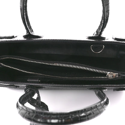 Saint Laurent Calfskin Crocodile Embossed Baby Sac De Jour Black 6 of 12