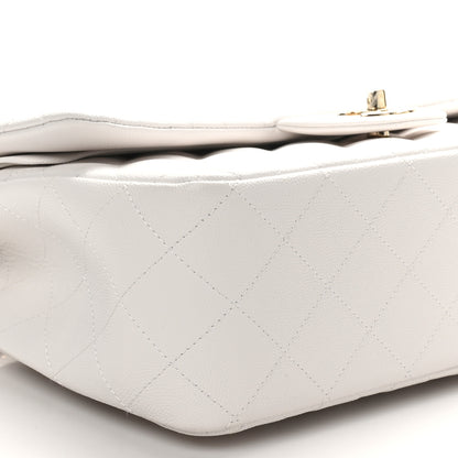 Chanel Caviar Quilted Jumbo Double Flap White 9 of 11