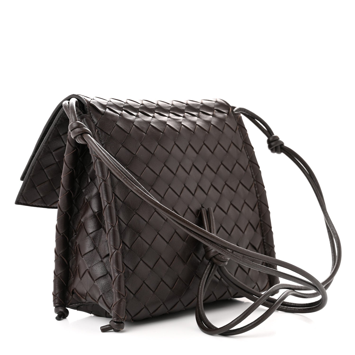 Bottega Veneta Nappa Intrecciato Small Knot Flap Crossbody Fondente 3 of 12