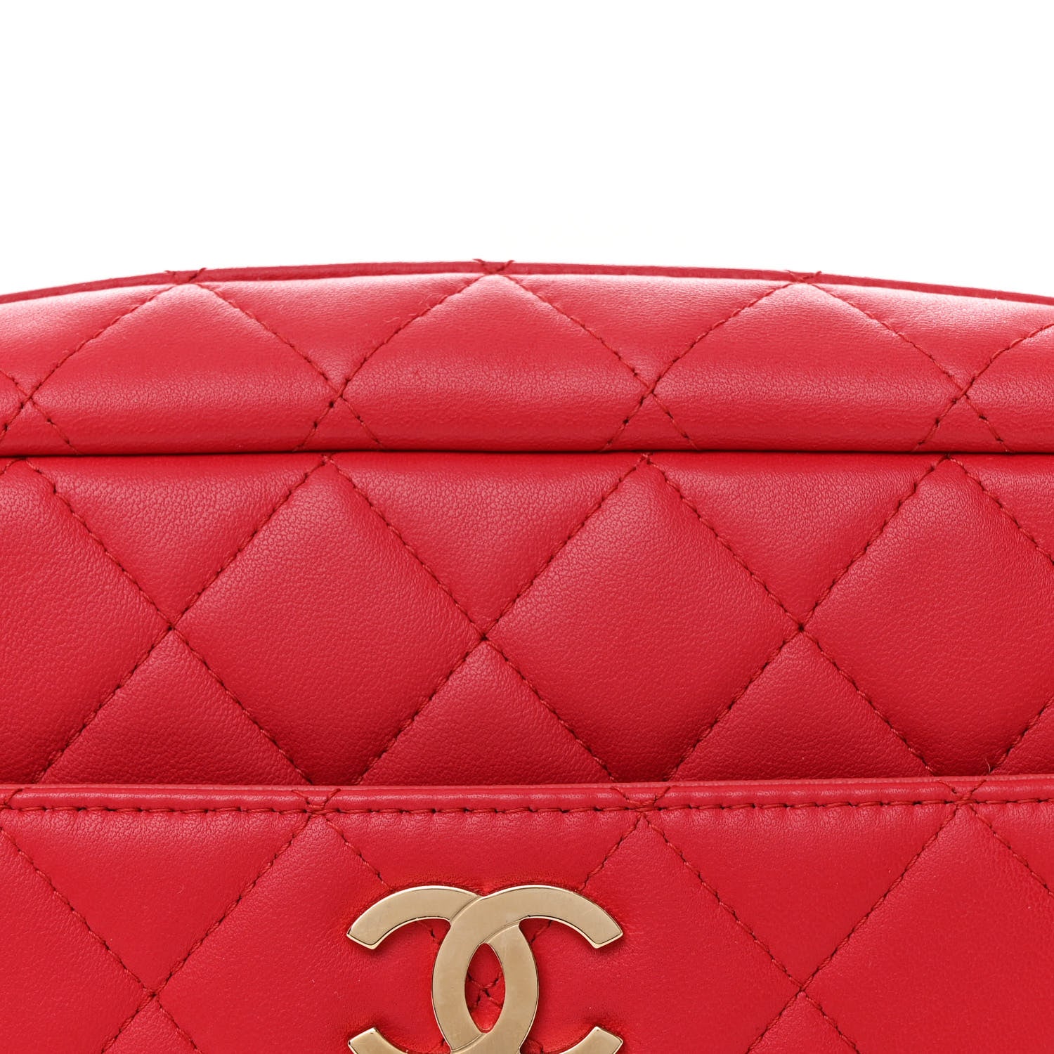 Chanel Lambskin Quilted Camera Case Dark Pink 8 of 10