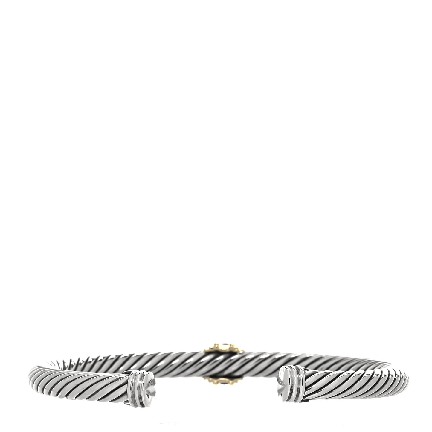 Sterling Silver 18K Yellow Gold 5mm Cable Classics Single Station Bracelet