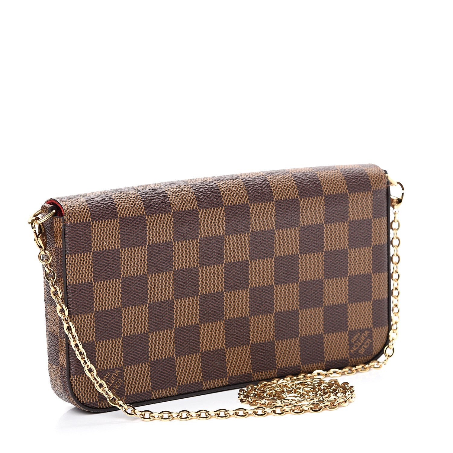 Louis Vuitton Damier Ebene Pochette Felicie Chain Wallet 3 of 14