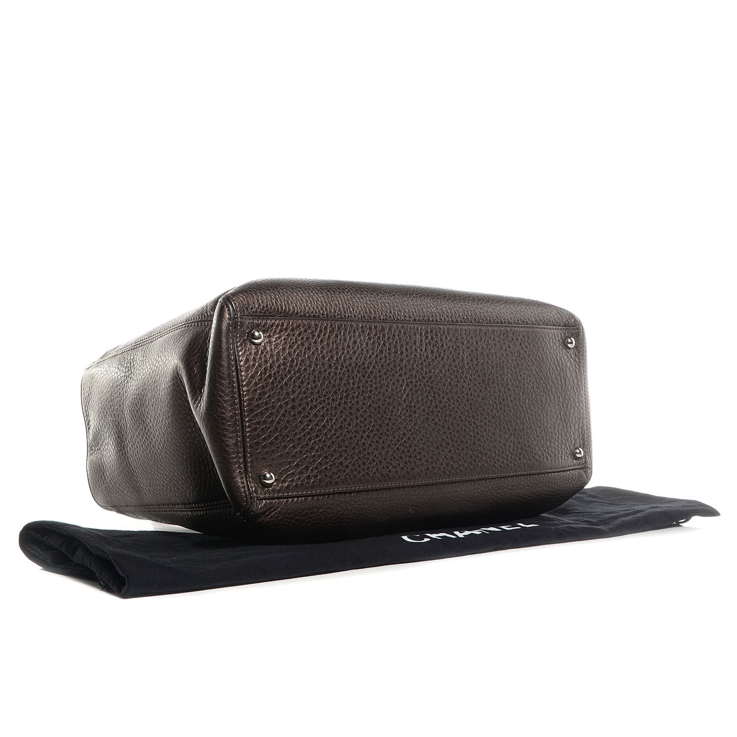 Metallic Deerskin Cerf Executive Shopper Tote Brown