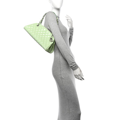 Chanel Patent Quilted Medium Just Mademoiselle Light Green 2 of 13