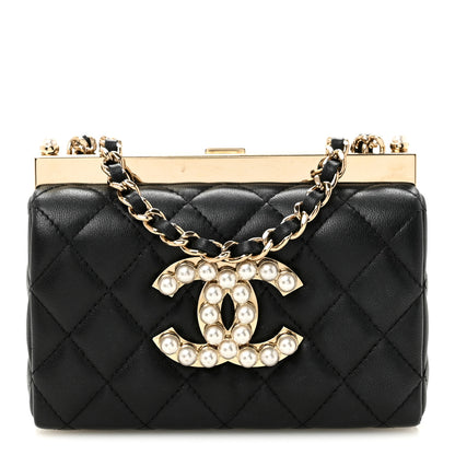 Chanel Lambskin Quilted Pearl CC Vanity Case Black 1 of 11