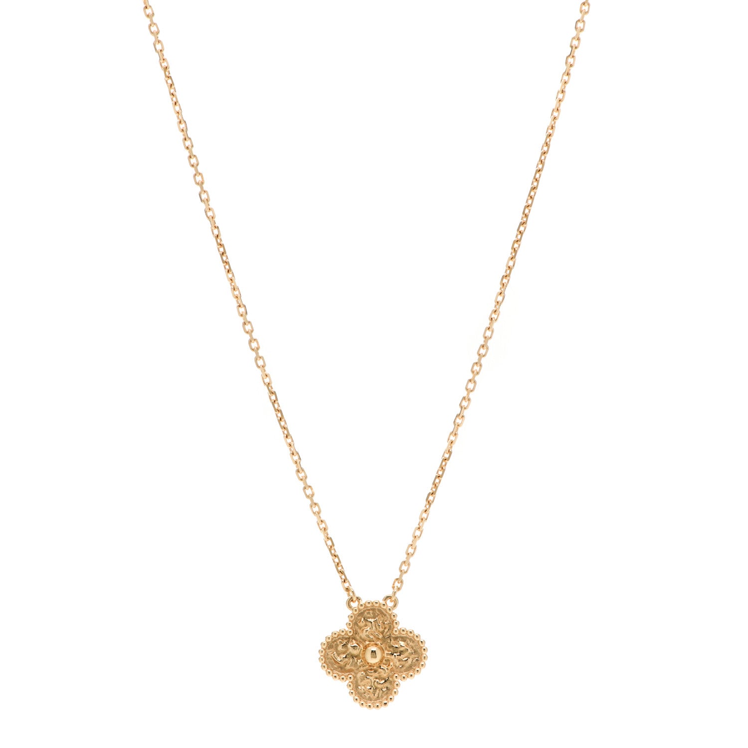 Van Cleef & Arpels 18K Yellow Gold Vintage Alhambra Pendant Necklace 1 of 6