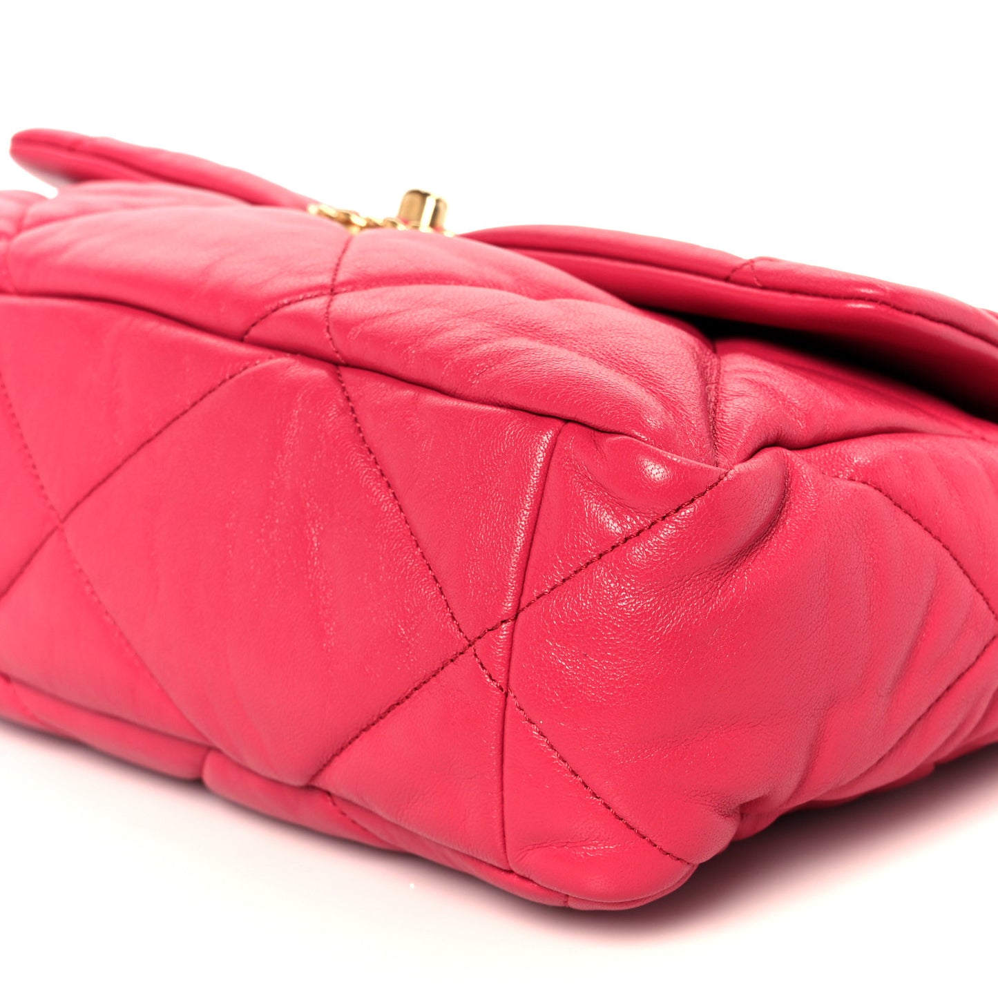 Goatskin Quilted Large Chanel 19 Flap Dark Pink