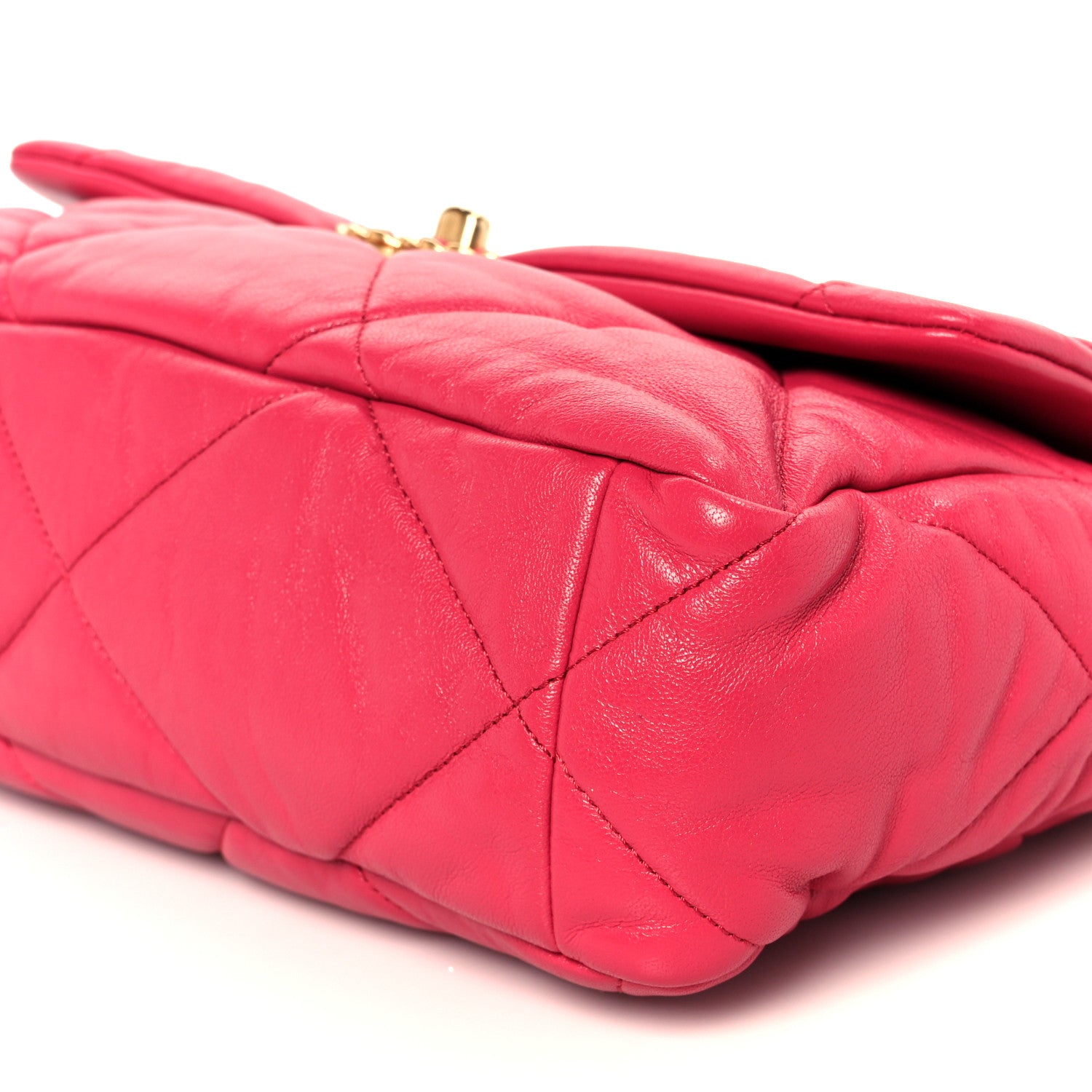 Chanel Goatskin Quilted Large Chanel 19 Flap Dark Pink 10 of 11