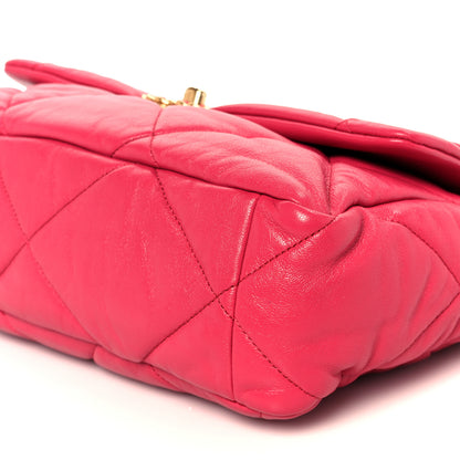 Chanel Goatskin Quilted Large Chanel 19 Flap Dark Pink 10 of 11