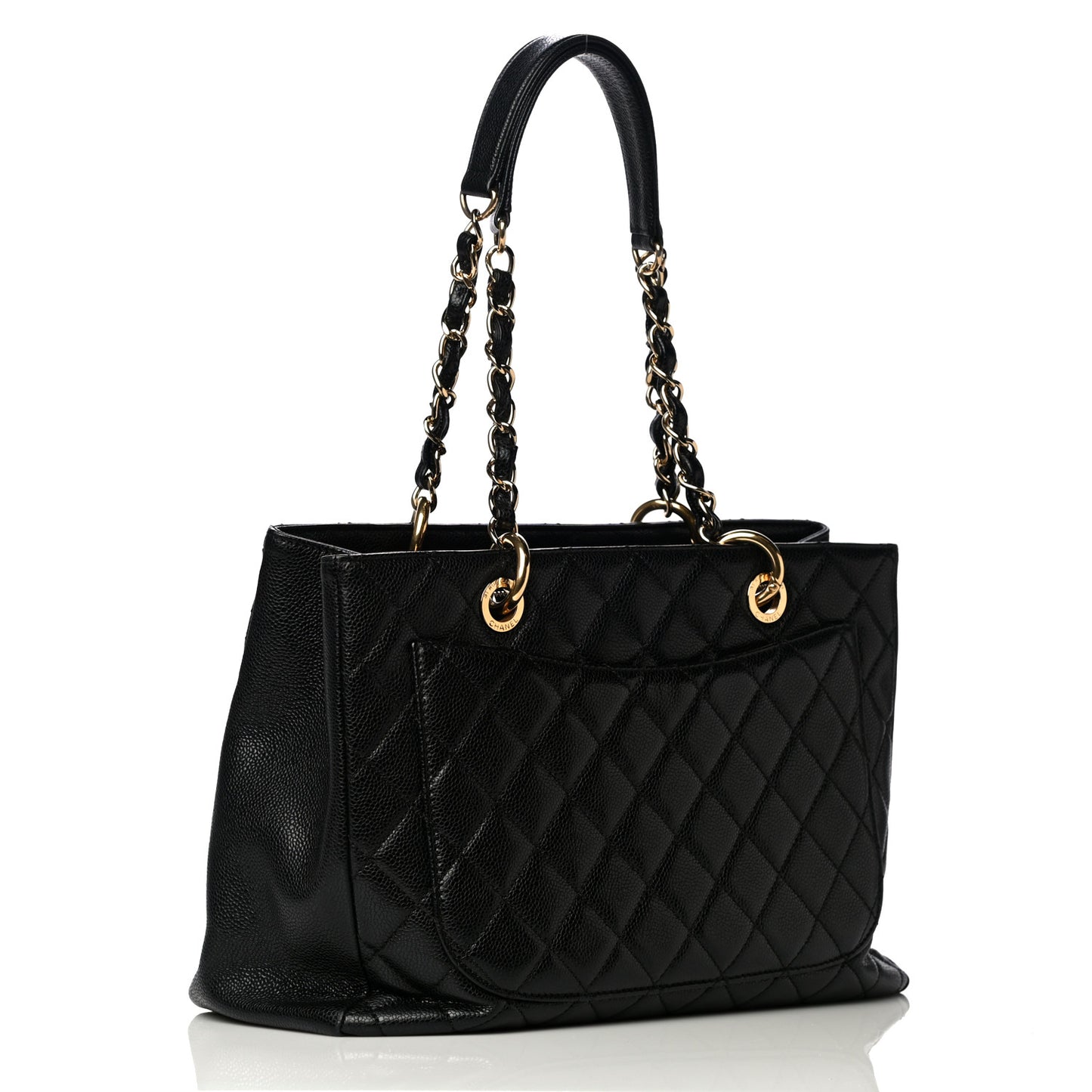 Caviar Quilted Grand Shopping Tote GST Black