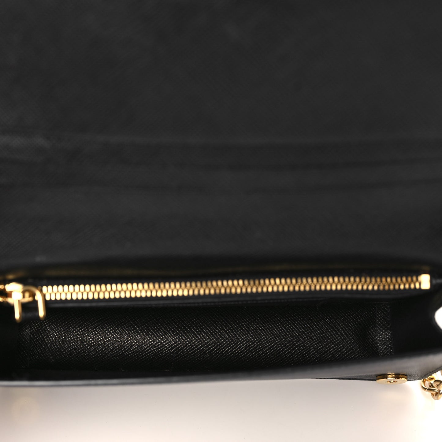 Saffiano Metal Mini Flap Crossbody Wristlet Bag Black
