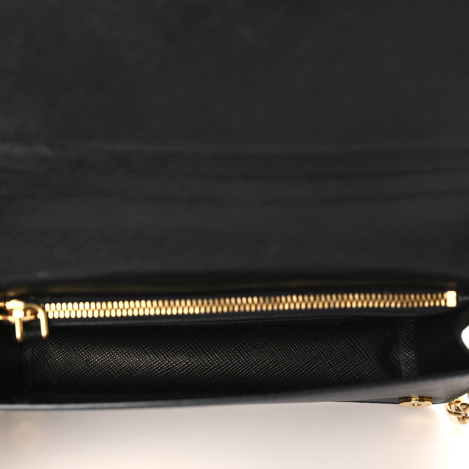 Prada Saffiano Metal Mini Flap Crossbody Wristlet Bag Black 5 of 8