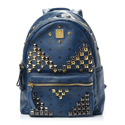 MCM Visetos Studded Medium Stark M Backpack Blue 1 of 7