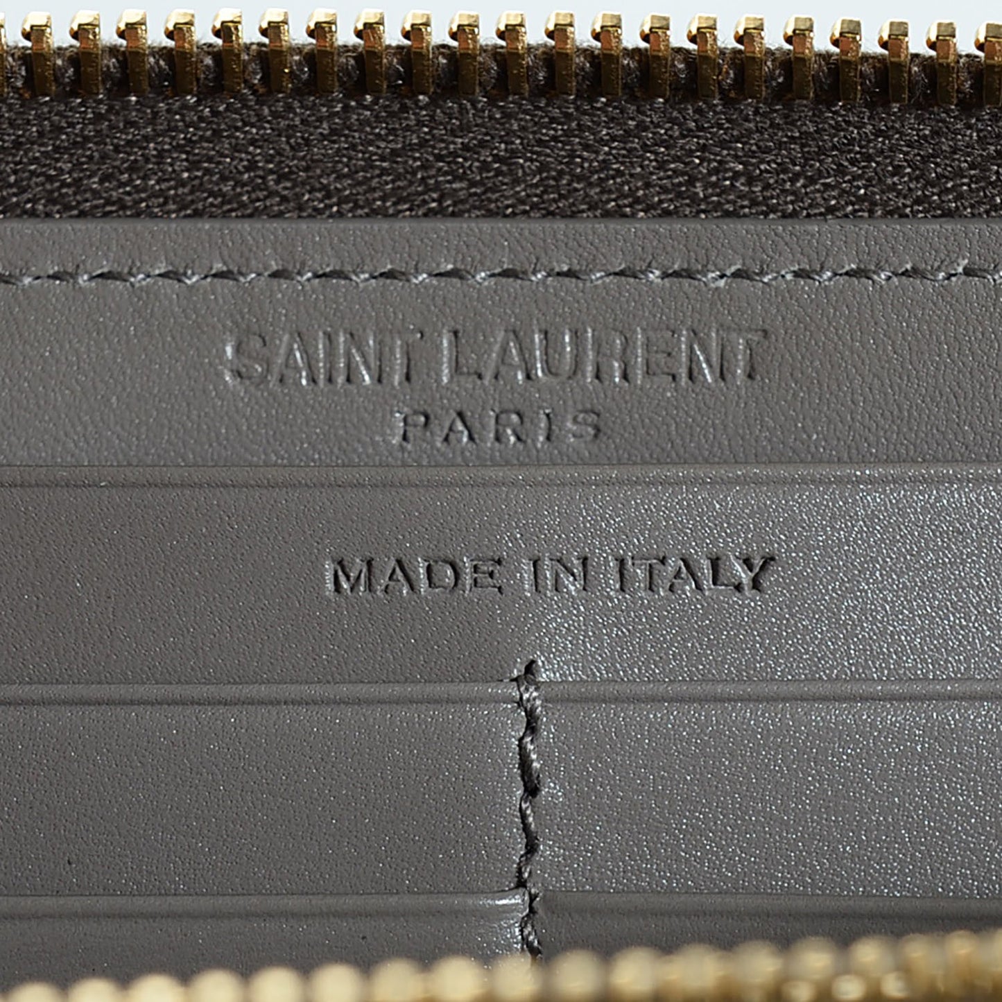 Calfskin Classic Zip Around Wallet Light Grey