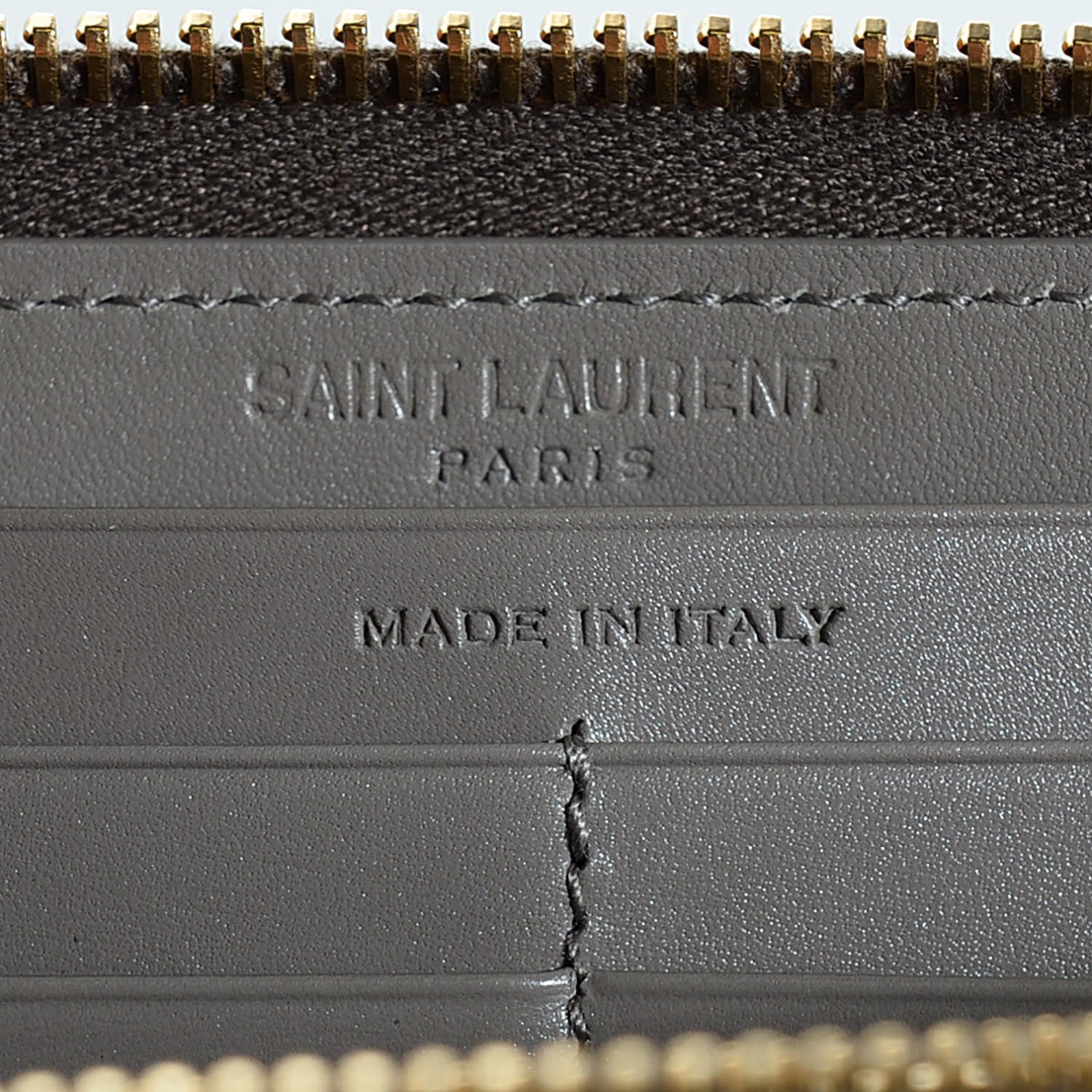 Saint Laurent Calfskin Classic Zip Around Wallet Light Grey 7 of 7