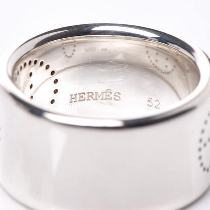 Hermes Sterling Silver Eclipse Ruban Ring GM 51 5.5 5 of 5