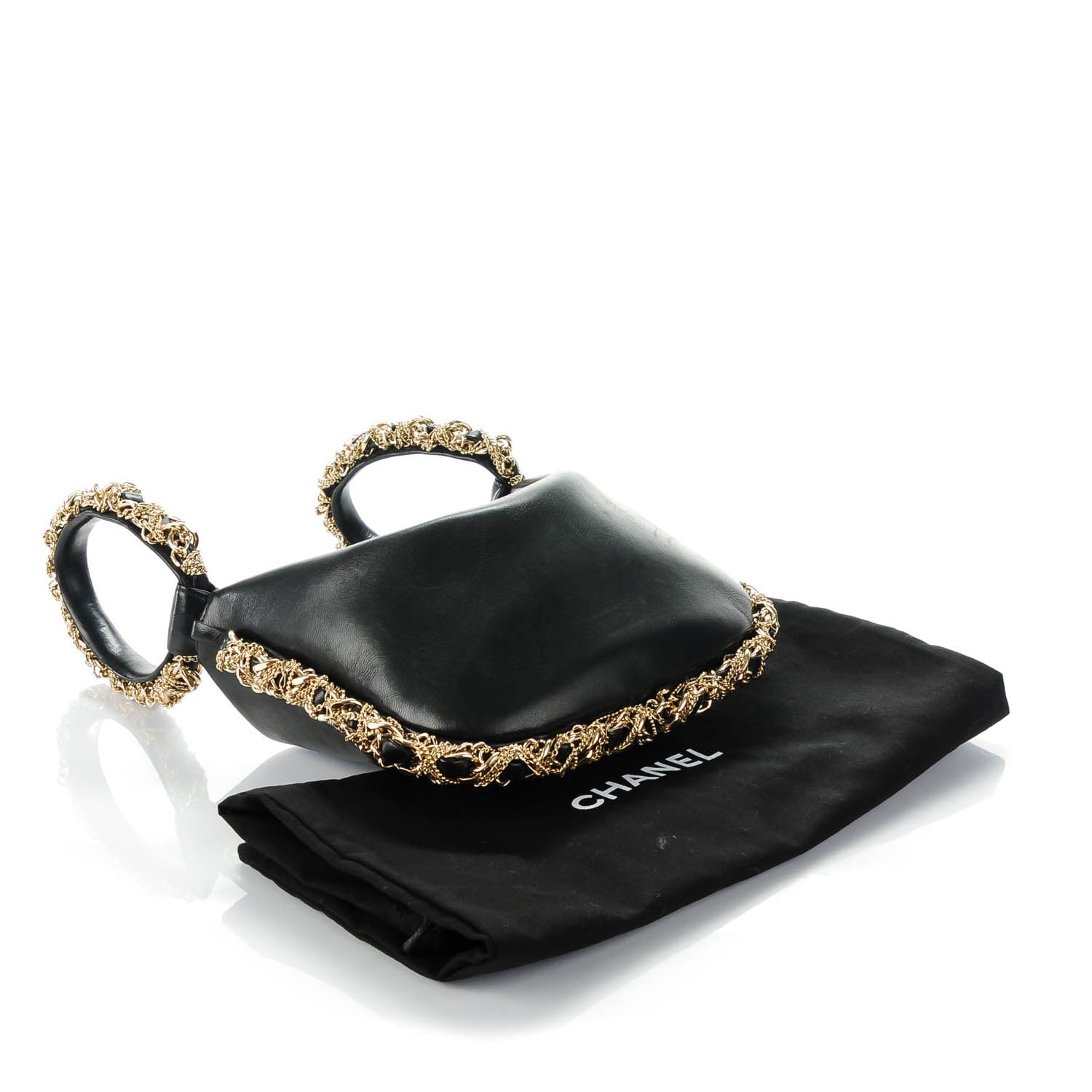 Chanel Lambskin Fortune Cookie Clutch Black 4 of 7
