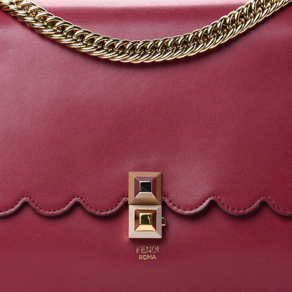 Fendi Vitello Liberty Scalloped Studded Kan I Shoulder Bag Black Cherry 12 of 12