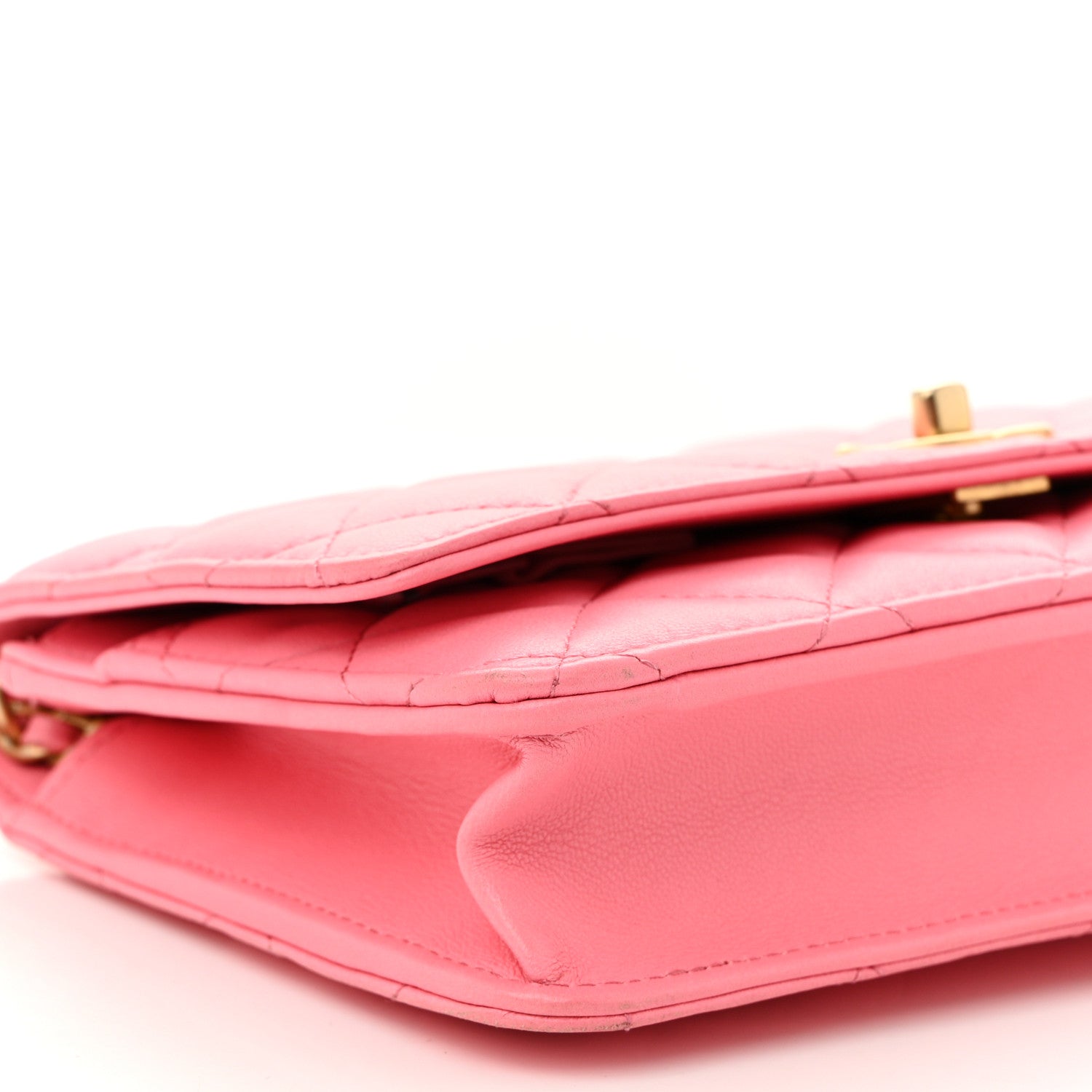 Chanel Lambskin Quilted CC Pearl Crush Wallet on Chain WOC Pink 10 of 13