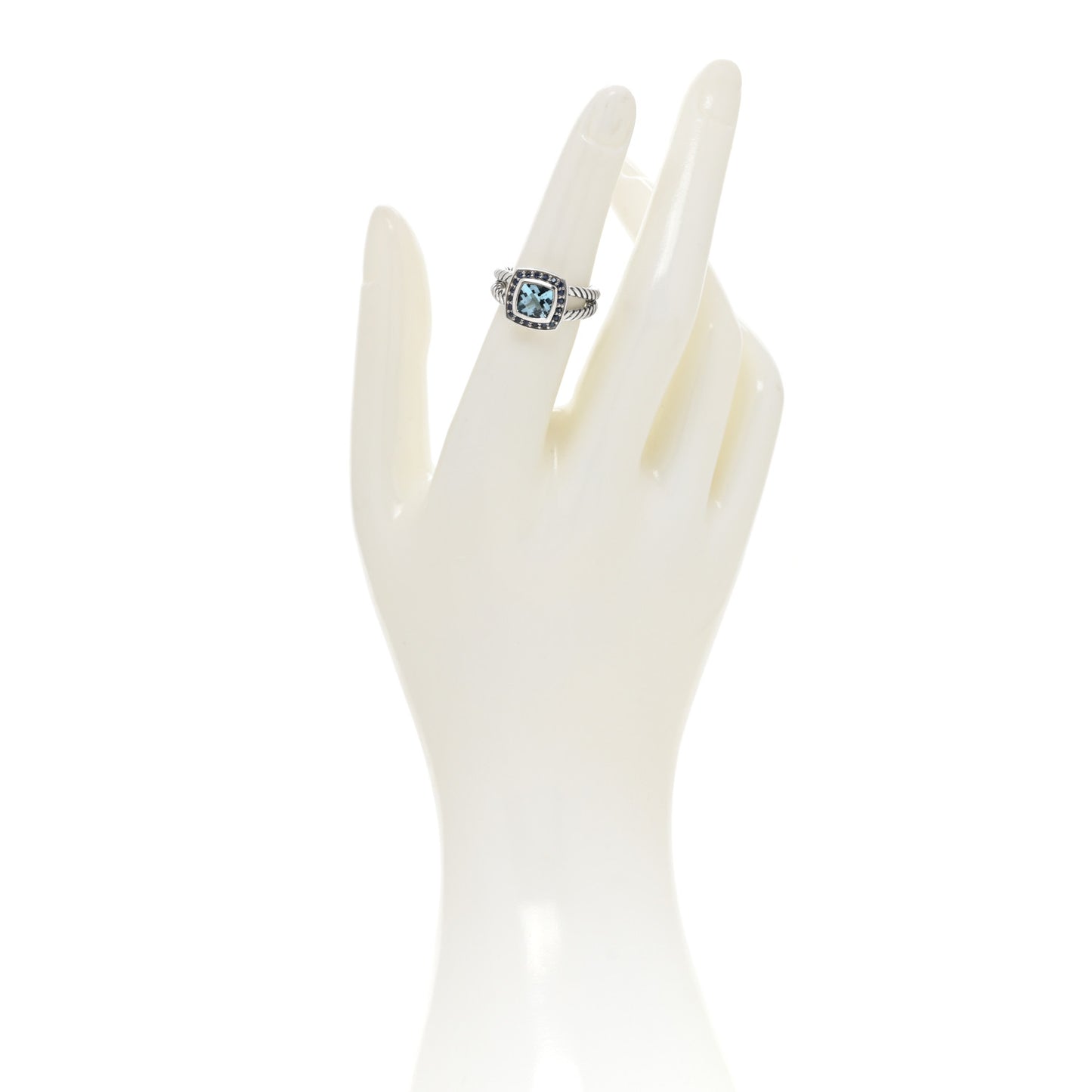Sterling Silver Sapphire Blue Topaz 7mm Petite Albion Ring 52 6