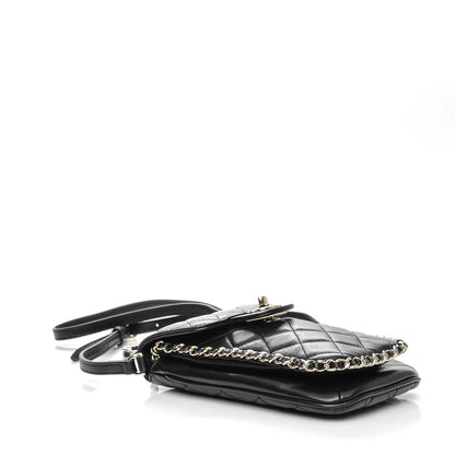 Chanel Lambskin Quilted Clutch With Chain Black 4 of 8