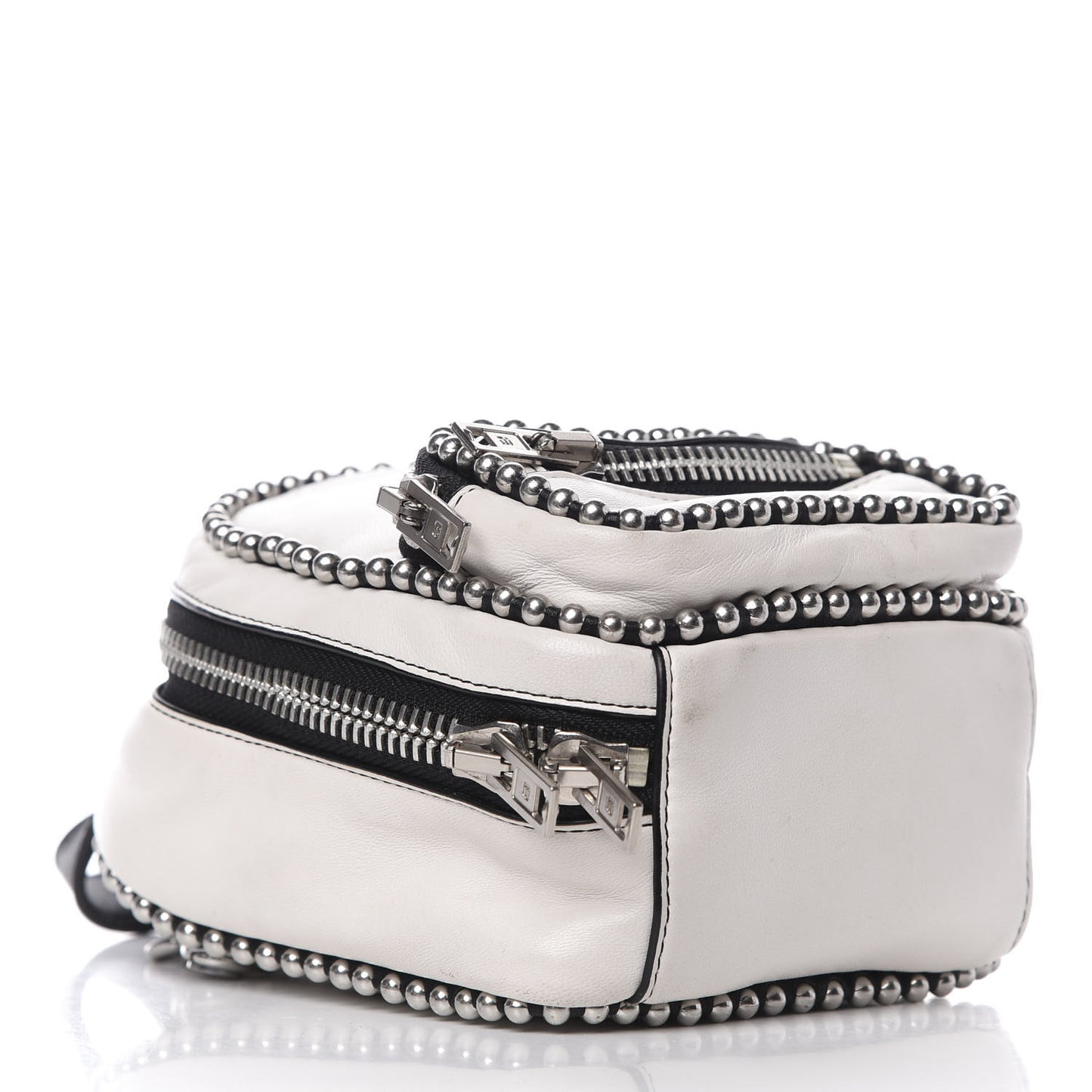 Lambskin Studded Mini Attica Backpack White