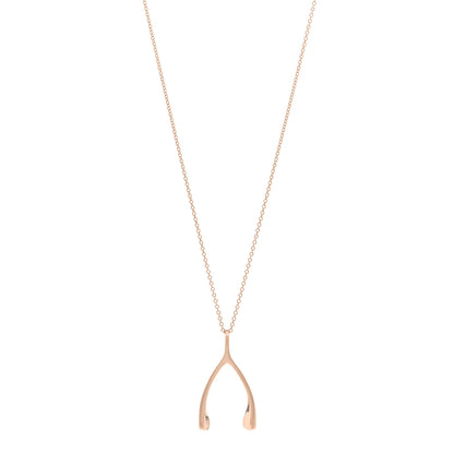 Jennifer Meyer 18K Rose Gold Wishbone Pendant Necklace 1 of 4