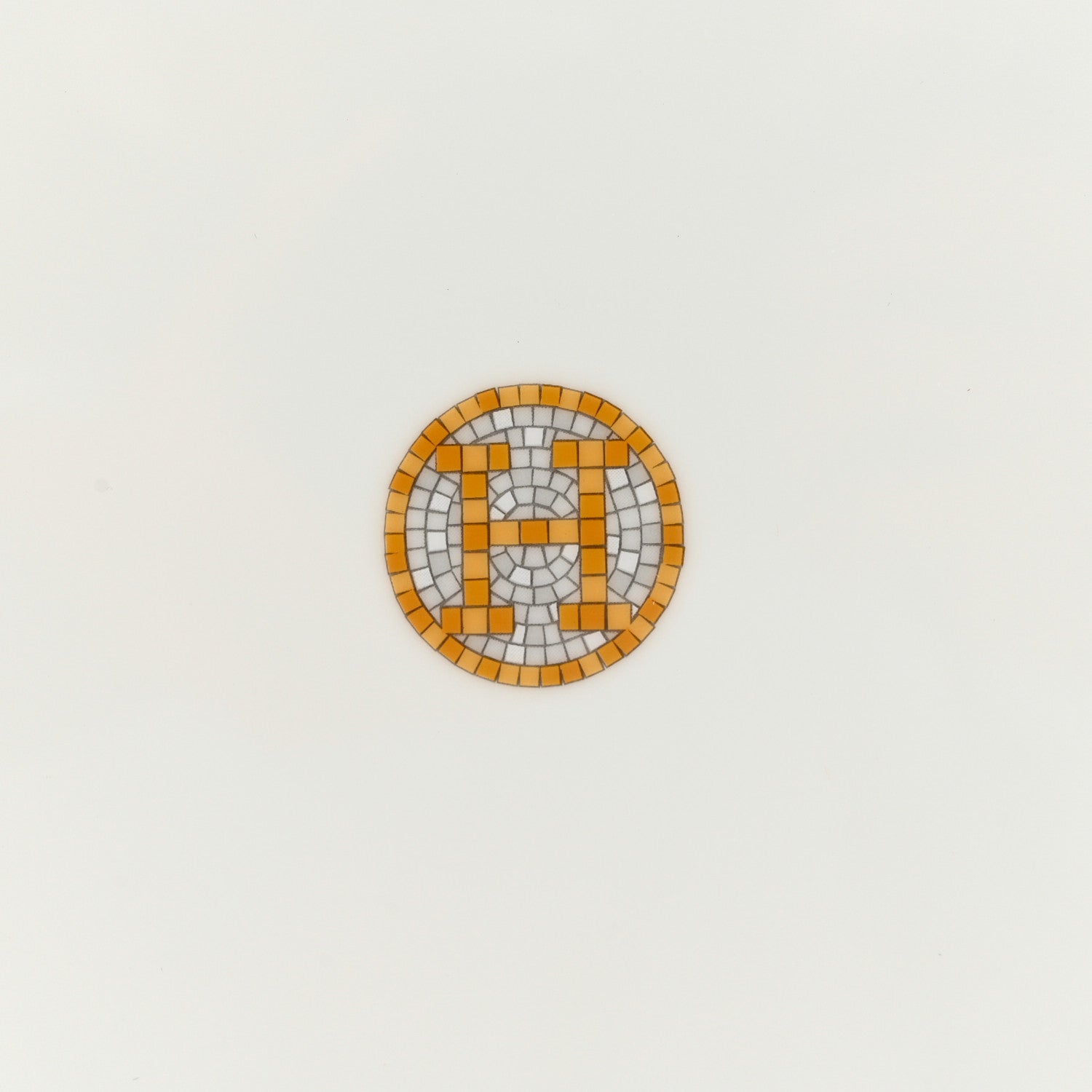 Hermes Porcelain Mosaique Au 24 Platine Presentation Plate Set of 2 Gold 2 of 10