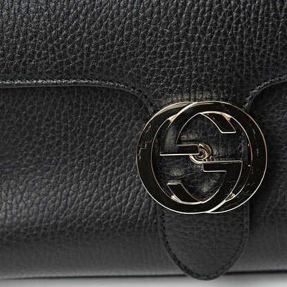 Gucci Dollar Calfskin Interlocking G Top Handle Shoulder Bag Black 10 of 10