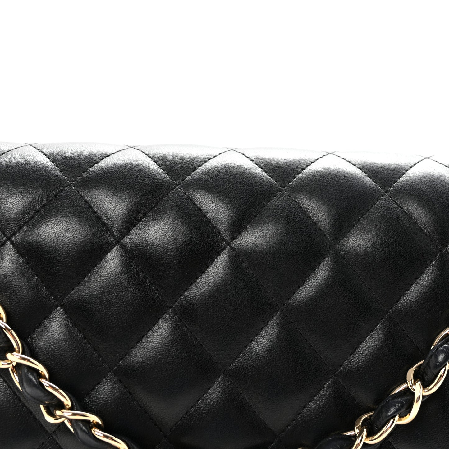 Lambskin Quilted Jumbo Double Flap Black