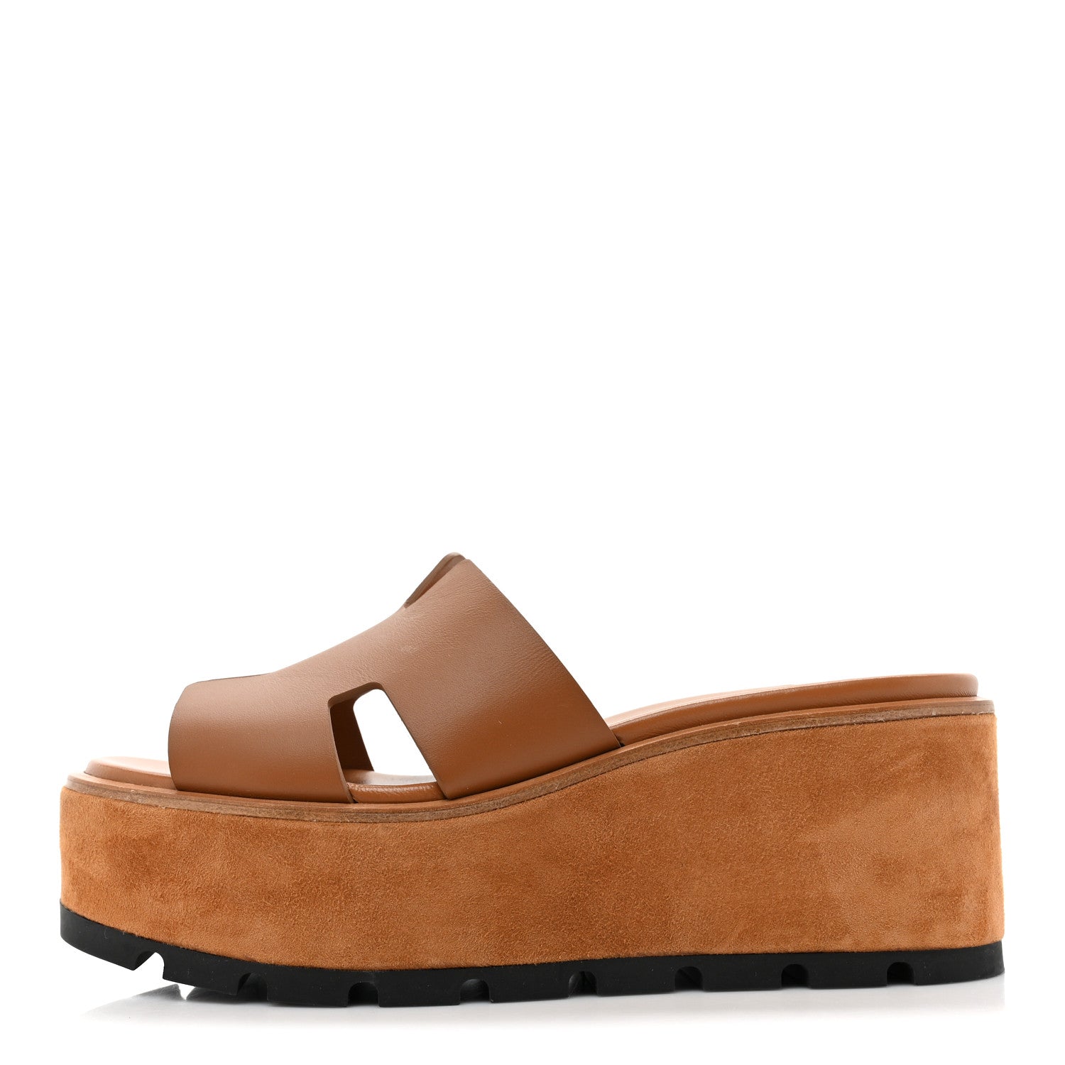 Hermes Calfskin Suede Eze 30 Sandals 37 Naturel 1 of 8