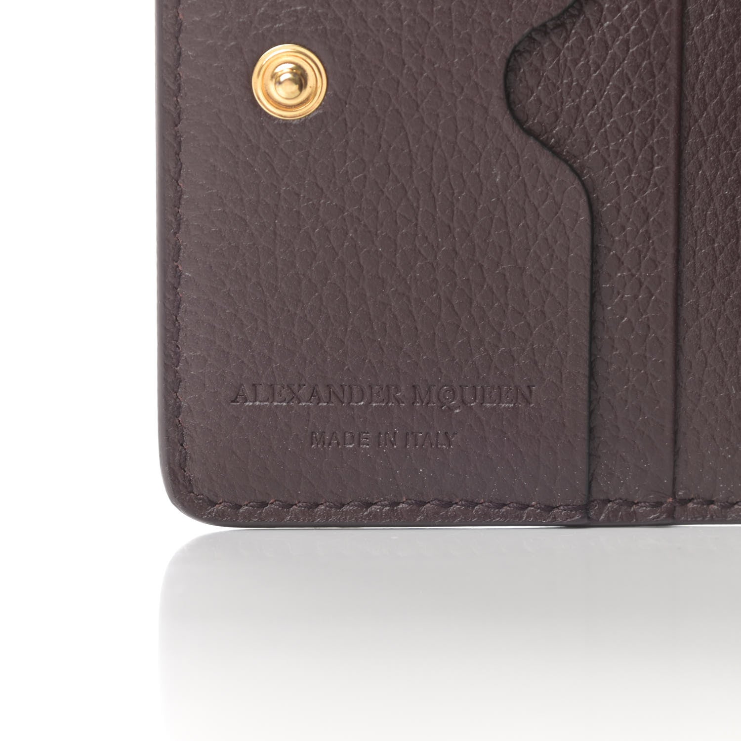 Alexander McQueen Calfskin Skull Card Holder Burgundy 6 of 7