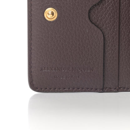 Alexander McQueen Calfskin Skull Card Holder Burgundy 6 of 7