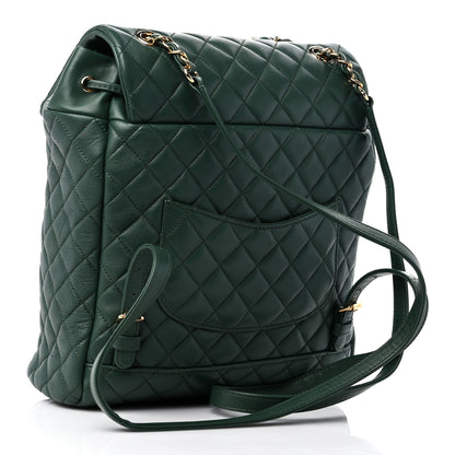 Chanel Calfskin Quilted Large Urban Spirit Backpack Dark Green 3 of 12