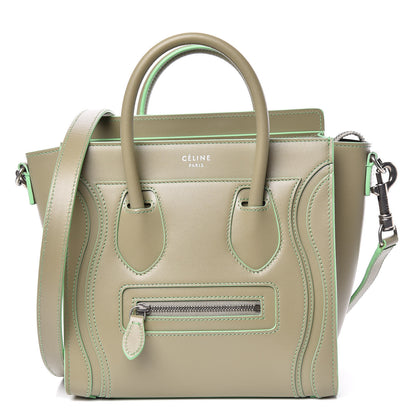 Celine Satin Calfskin Nano Debossed Luggage Light Khaki 1 of 11