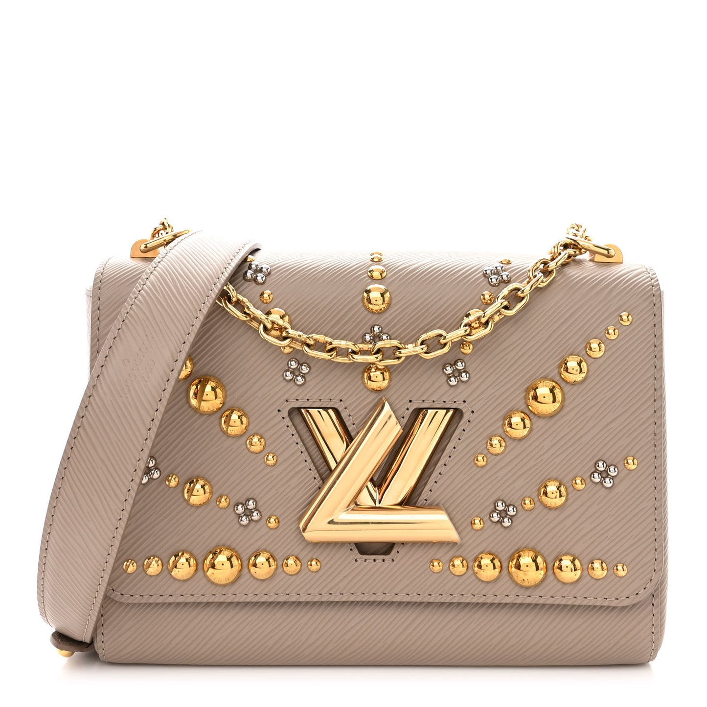 Epi Studded Sol Twist Shoulder Bag MM Galet
