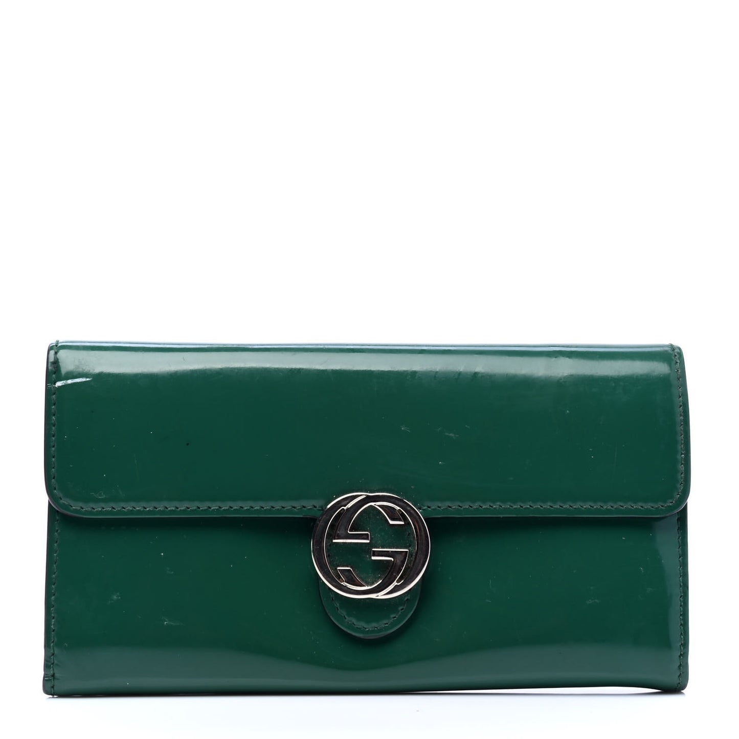 Shade Lux Calfskin Interlocking G Continental Wallet Turtle Green