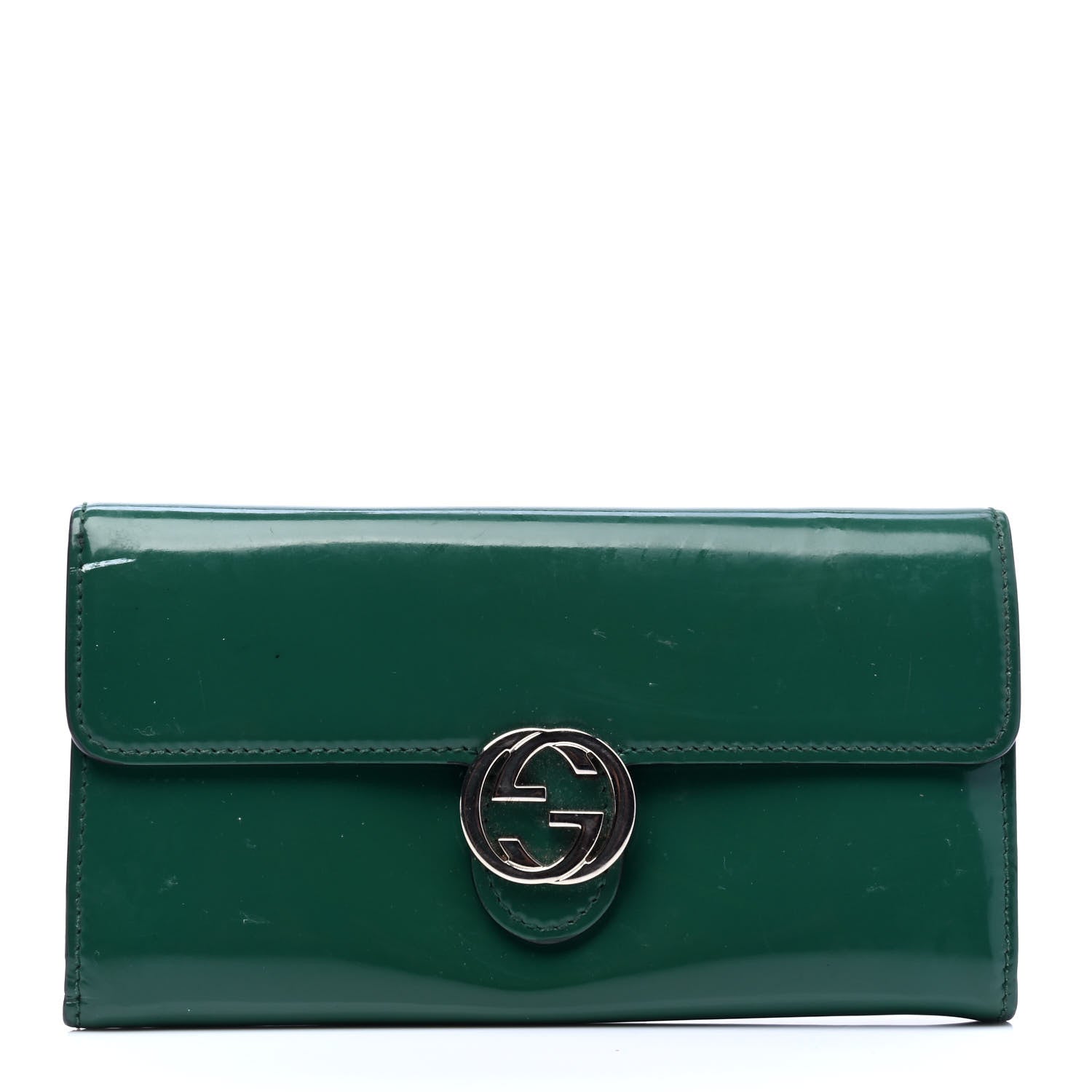 Gucci Shade Lux Calfskin Interlocking G Continental Wallet Turtle Green 1 of 5