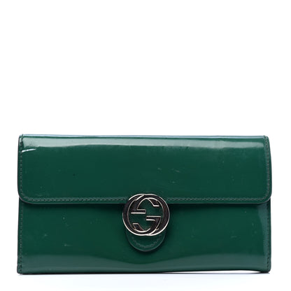 Gucci Shade Lux Calfskin Interlocking G Continental Wallet Turtle Green 1 of 5