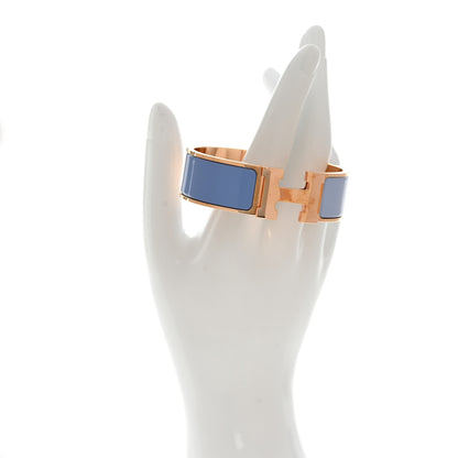 Hermes Enamel Wide Clic Clac H Bracelet GM Bleu Lavande Bleu Lupin 2 of 5