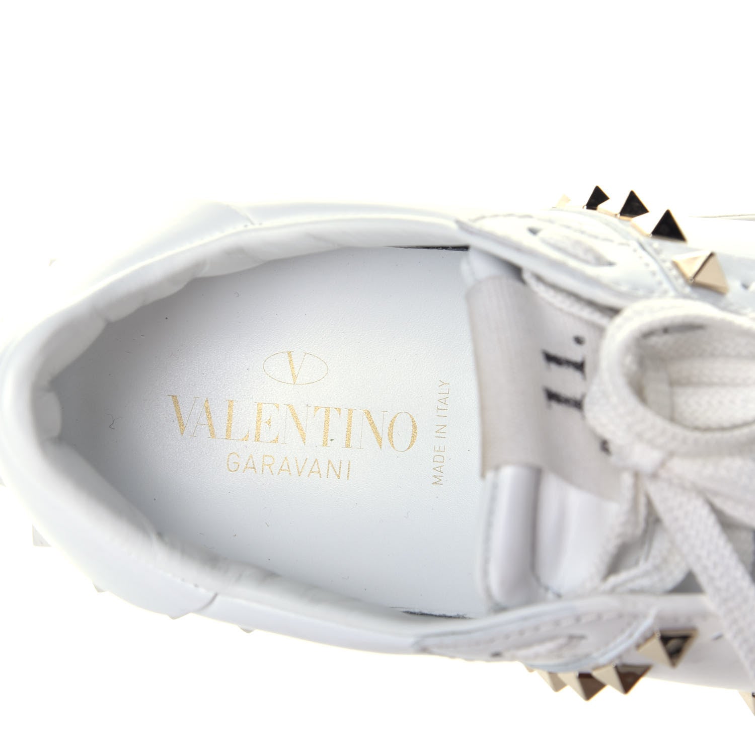 Valentino Garavani Calfskin Rockstud Untitled Open Sneakers 37 White 7 of 8