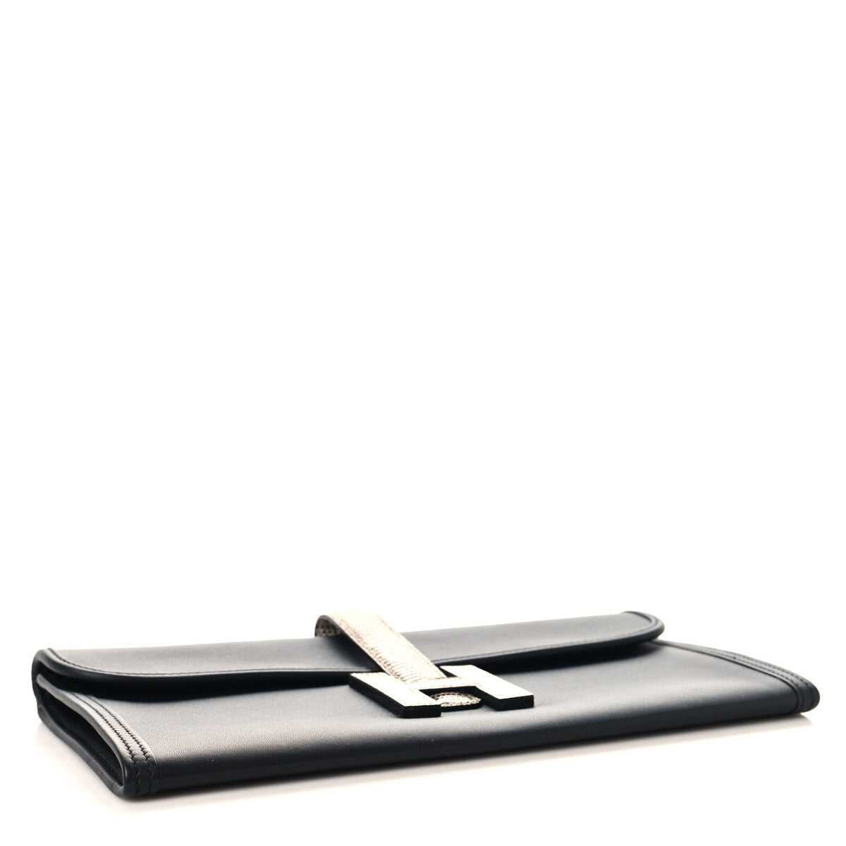 Hermes Swift Lizard Jige Elan Touch 29 Clutch Black Ombre 4 of 7