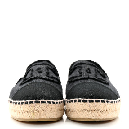 Chanel Linen CC Espadrilles 37 Black 2 of 16
