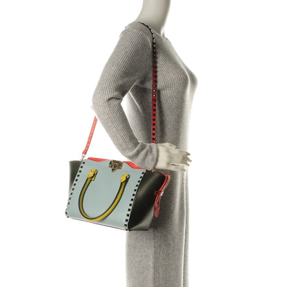 Valentino Garavani Calfskin Colorblock Small Rockstud Double Handle Tote Multicolor 2 of 7
