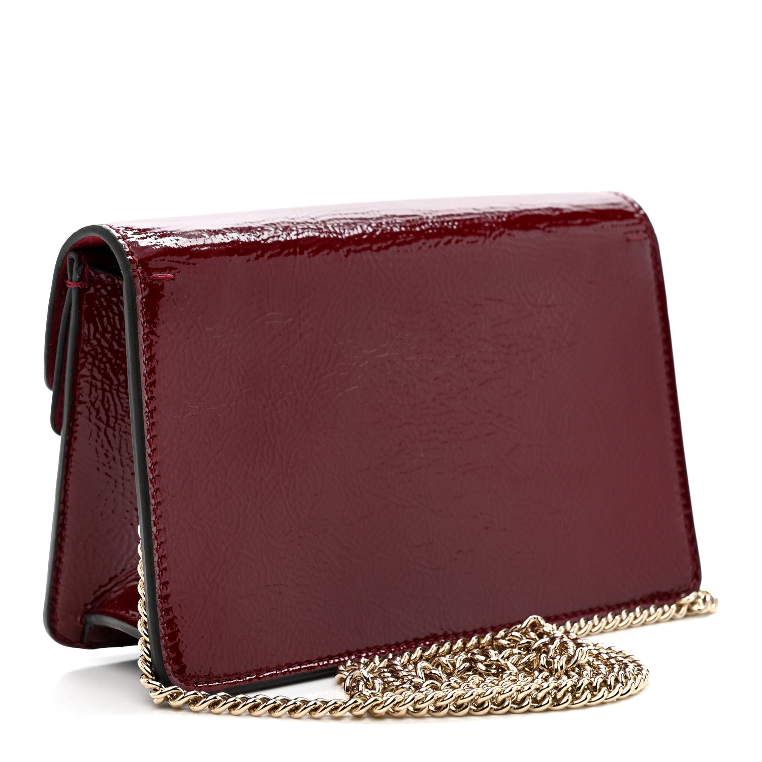 Gucci Crinkled Patent Mini Dionysus Shoulder Bag Rosso Ancora Red 2 of 9