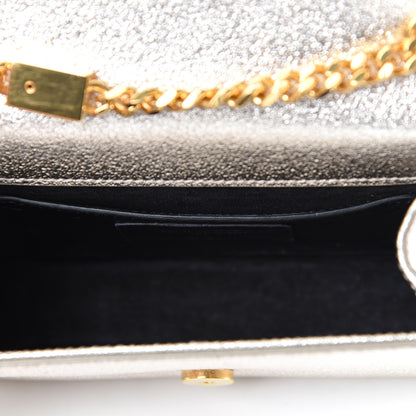 Saint Laurent Metallic Calfskin Small Classic Monogram Kate Satchel Pale Gold 7 of 10