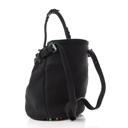 Alexander Wang Pebbled Lambskin Diego Bucket Black Iridescent Hardware 3 of 10