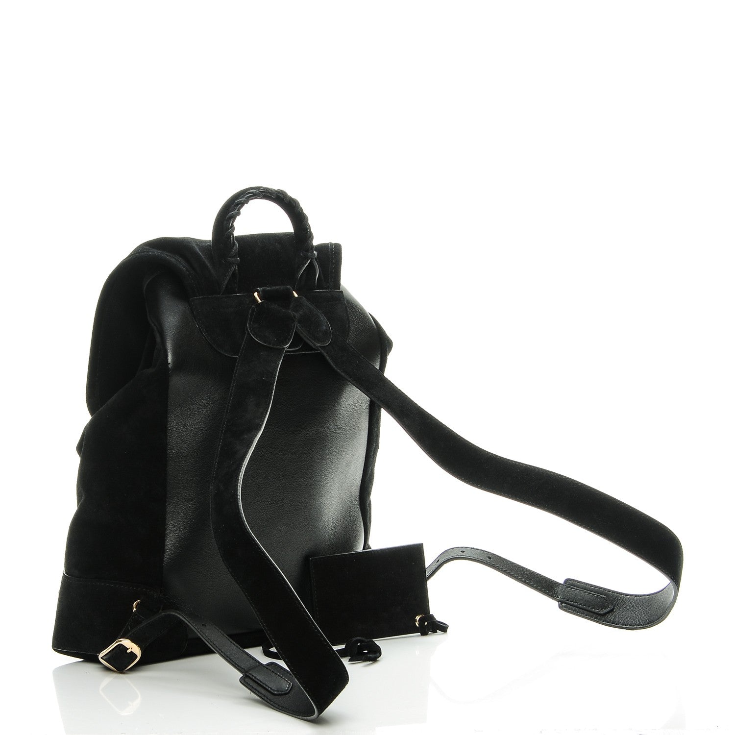 Balenciaga Baby Daim Suede Gold Metallic Edge Hardware Backpack Black 3 of 7