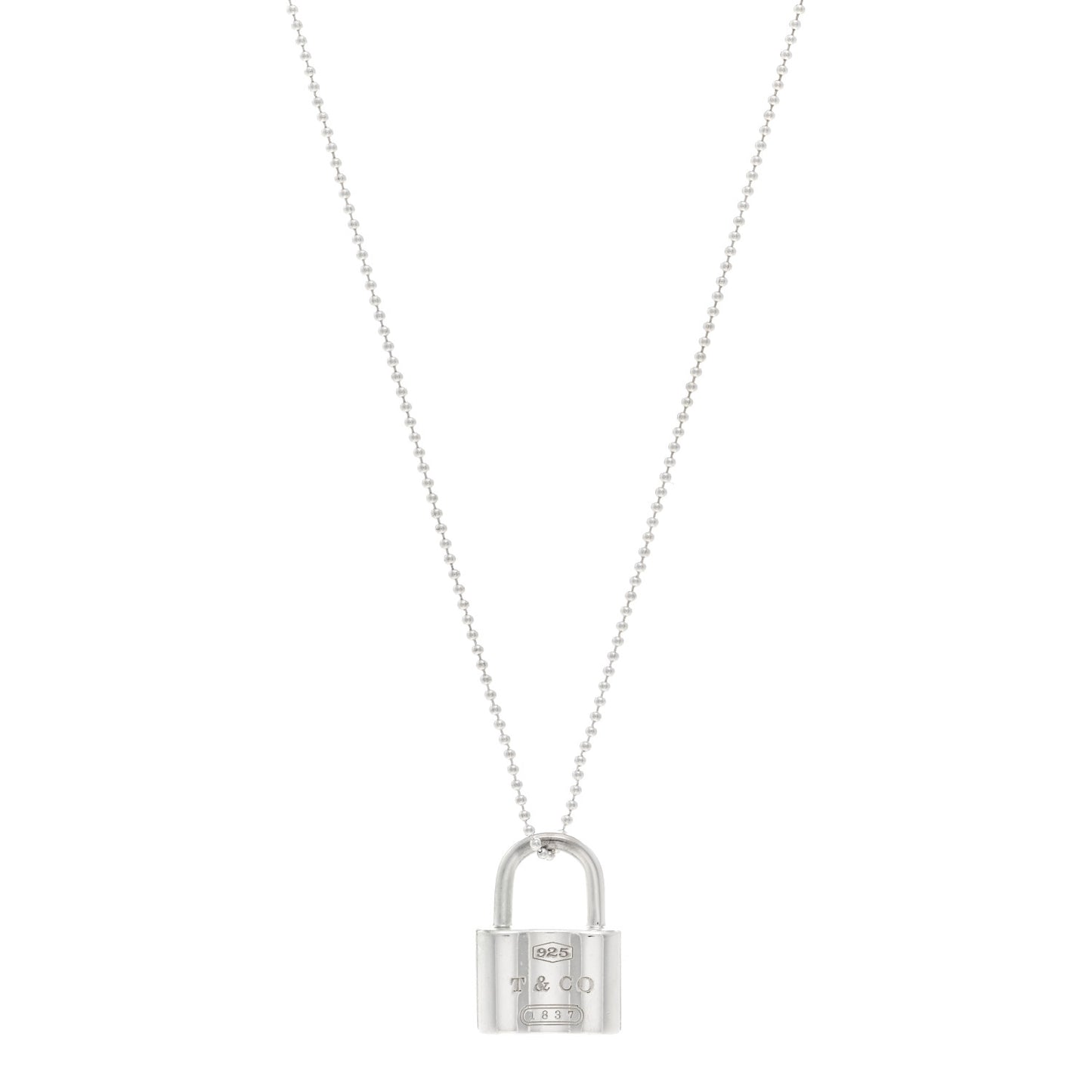 Sterling Silver 1837 Lock Charm Pendant Necklace