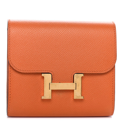 Hermes Epsom Constance Short Wallet Orange 1 of 12